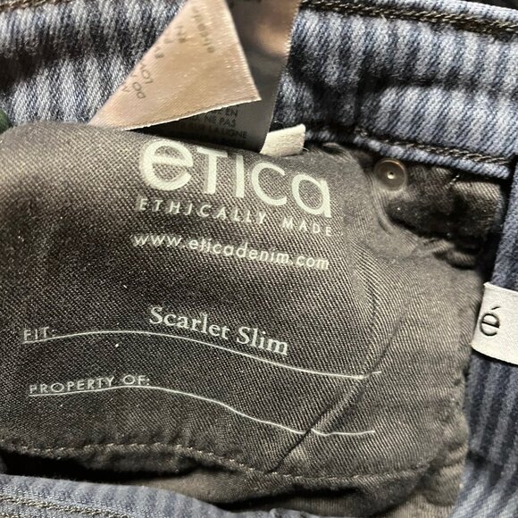 Etica Scarlet Mid-rise Jeans in Night Stripe NWT - Picture 9 of 11